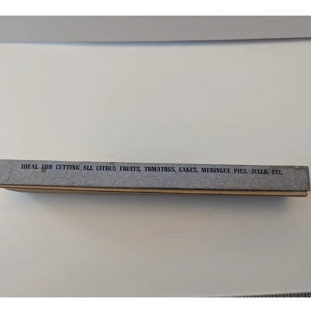 Vtg Renwal Iron-Plas All-Purpose Knife Blue Plastic Serrated Feather Boxed